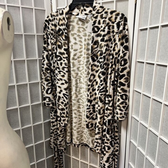 Attitudes,Woman,Spring Jacket Cover,Animal Print,Sz M,Midi,knotted,Made in USA.! - Picture 9 of 13